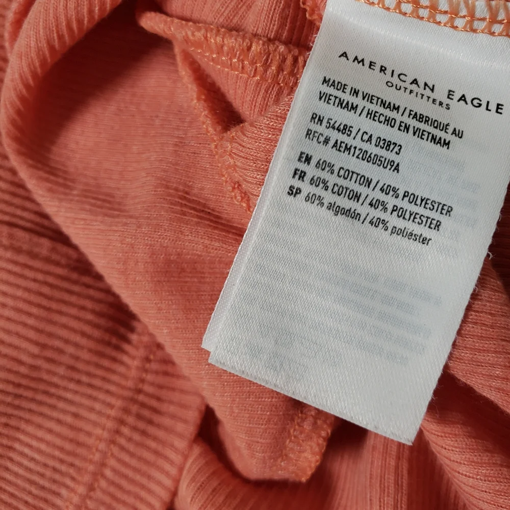 Vtg Open Coral Striped Cardigan Twin Set Matching AEO Cropped Babydoll Puff Slv